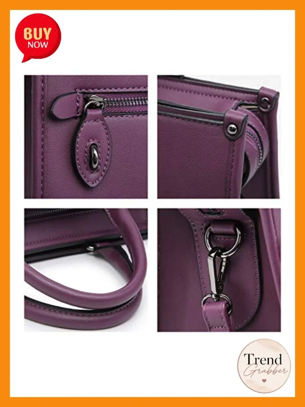 Vegan Leather Satchel Tote with Matching Wallet, Top Handle & Shoulder Strap